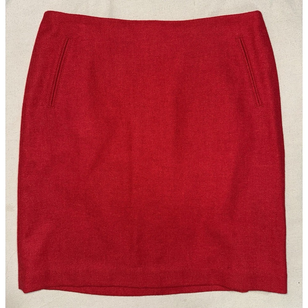 Talbots Wool Blend A-Line Skirt Women's 10‎ Red Lined